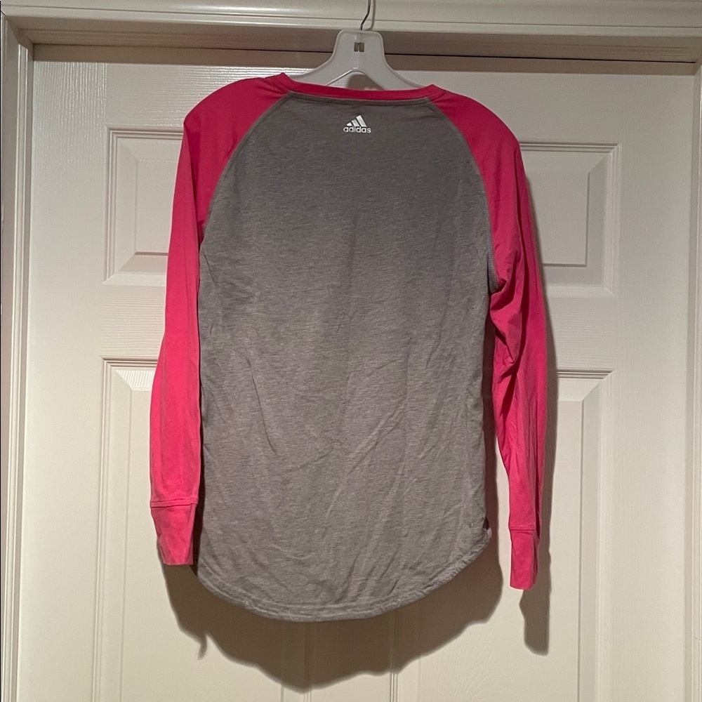 Adidas Long Sleeve Shirt in Gray and Pink - Picture 2 of 2